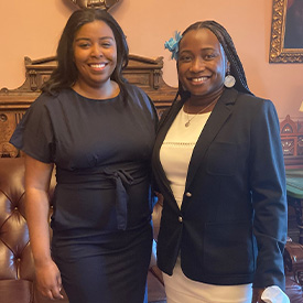 Alumni Allison Gilbreath and Sophia Booker during a visit to the White House