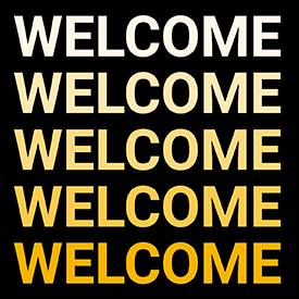 Welcome - text repeated five times